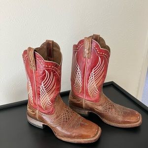Ariat Mecate tan and red boots